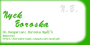nyek boroska business card